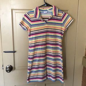 Vintage Talbots Kids terry cloth striped dress with collar